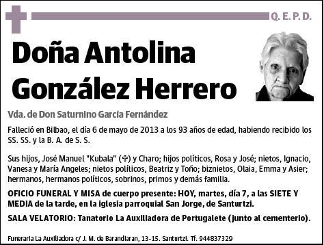GONZALEZ HERRERO,ANTOLINA