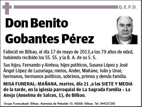 GOBANTES PEREZ,BENITO