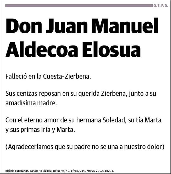 ALDECOA ELOSUA,JUAN MANUEL