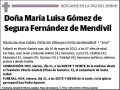 GOMEZ DE SEGURA FERNANDEZ DE MENDIVIL,MARIA LUISA