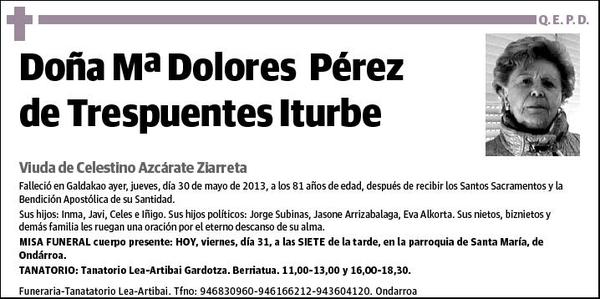 PEREZ DE TRESPUENTES ITURBE,Mª DOLORES