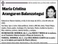 ARANGUREN BALANZATEGUI,MARIA CRISTINA