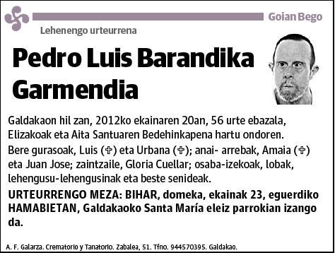 BARANDIKA GARMENDIA,PEDRO LUIS
