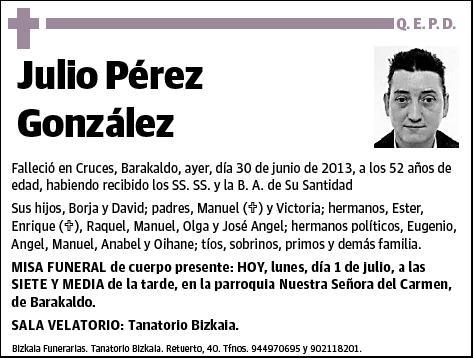 PEREZ GONZALEZ,JULIO