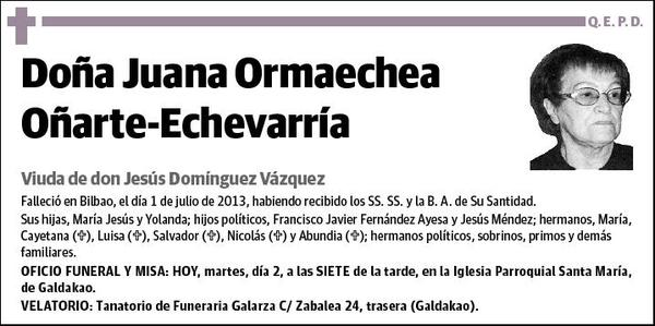 ORMAECHEA OÑARTE-ECHEVARRIA,JUANA