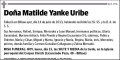 YANKE URIBE,MATILDE