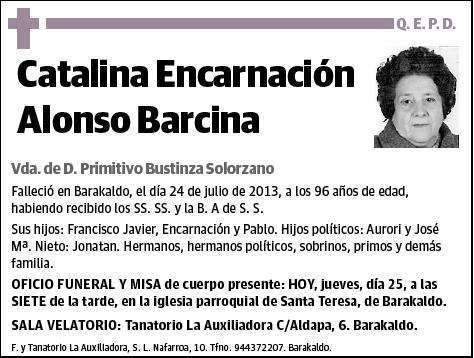 ALONSO BARCINA,CATALINA ENCARNACION