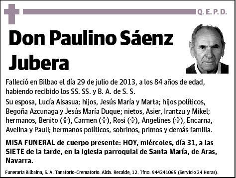 SAENZ JUBERA,PAULINO