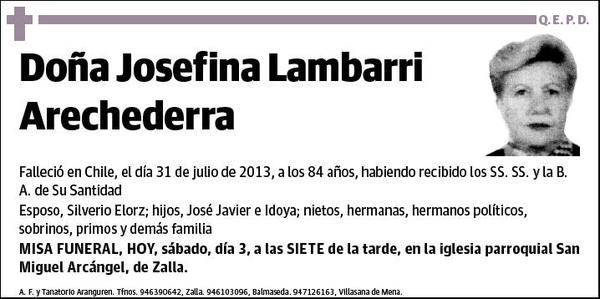 LAMBARRI ARECHEDERRA,JOSEFINA