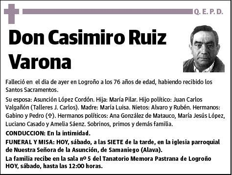 RUIZ VARONA,CASIMIRO