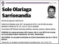 OLARIAGA SARRIONANDIA,SOLE