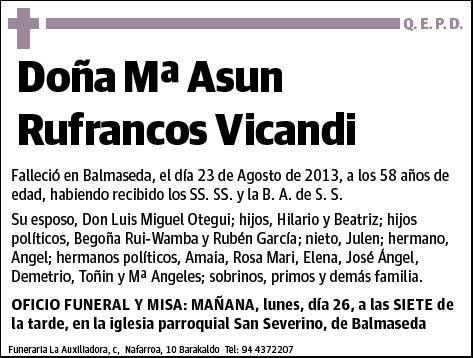 RUFRANCOS VICANDI,Mª ASUN