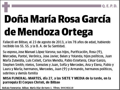 GARCIA DE MENDOZA ORTEGA,MARIA ROSA