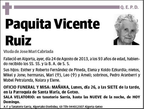 VICENTE RUIZ,PAQUITA
