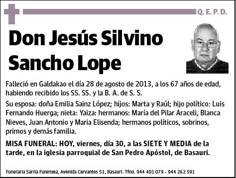 SANCHO LOPEZ,JESUS SILVINO