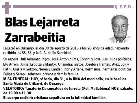 LEJARRETA ZARRABEITIA,BLAS