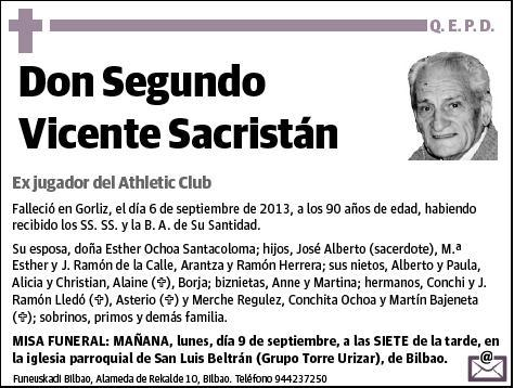 VICENTE SACRISTAN,SEGUNDO