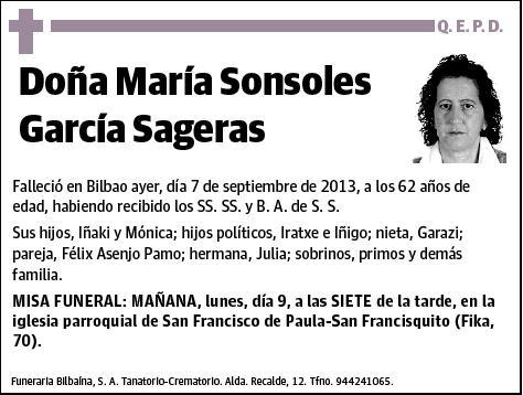 GARCIA SAGERAS,MARIA SONSOLES
