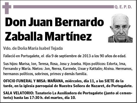 ZABALLA MARTINEZ,JUAN BERNARDO
