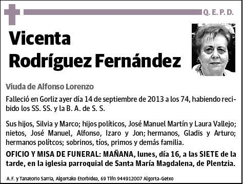 RODRIGUEZ FERNANDEZ,VICENTA