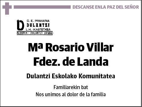 VILLAR FERNANDEZ DE LANDA,Mª ROSARIO