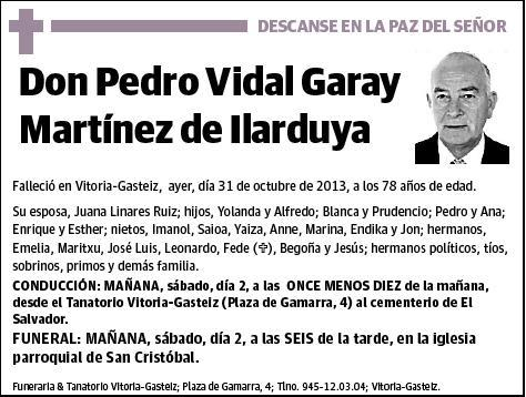 GARAY MARTINEZ DE ILARDUYA,PEDRO VIDAL