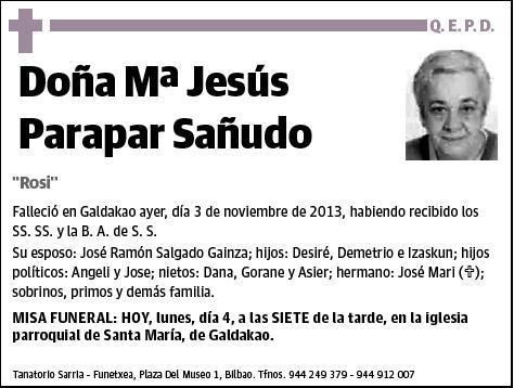 PARAPAR SAÑUDO,Mª JESUS