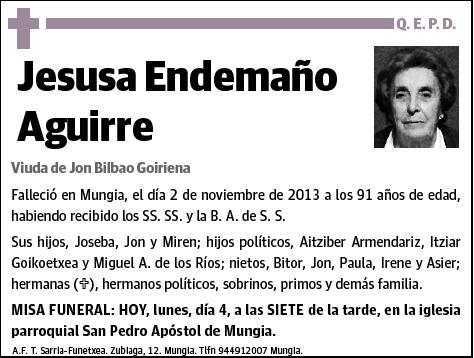 ENDEMAÑO AGUIRRE,JESUSA