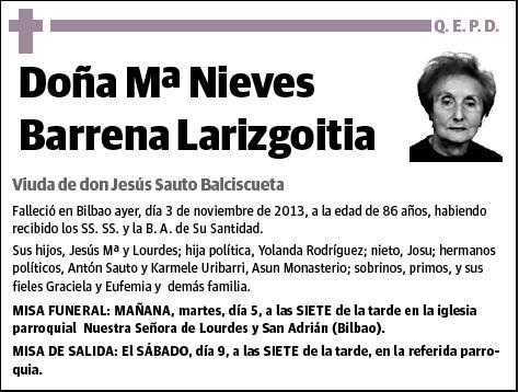 BARRERA LARIZGOITIA,Mª NIEVES