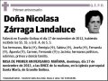 ZARRAGA LANDALUCE,NICOLASA