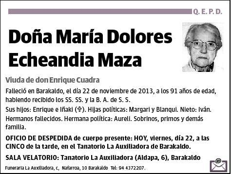 ECHEANDIA MAZA,MARIA DOLORES