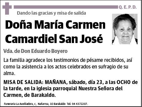 CAMARDIEL SAN JOSE,Mª CARMEN