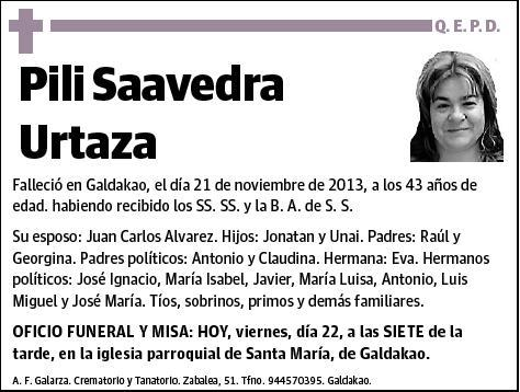 SAAVEDRA URTAZA,PILI