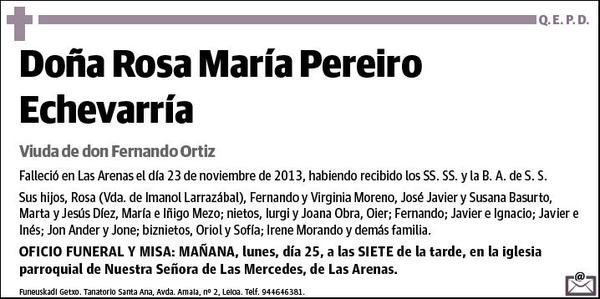 PEREIRO ECHEVARRIA,ROSA MARIA
