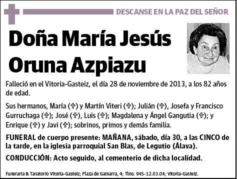 ORUNA AZPIAZU,MARIA JESUS