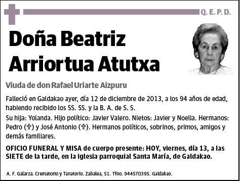 ARRIORTUA ATUTXA,BEATRIZ