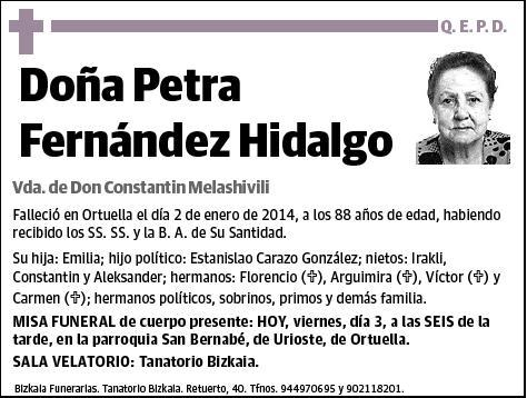 FERNANDEZ HIDALGO,PETRA
