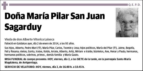 SAN JUAN SAGARDUY,MARIA PILAR