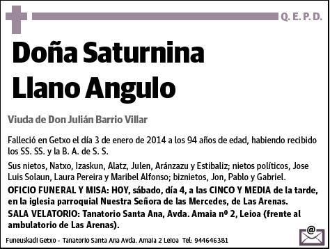 LLANO ANGULO,SATURNINA