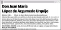 LOPEZ DE ARGUMEDO URQUIJO,JUAN MARIA
