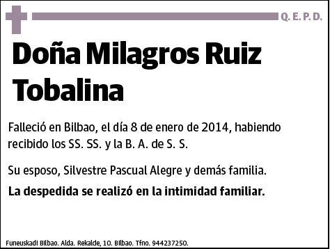 RUIZ TOBALINA,MILAGROS