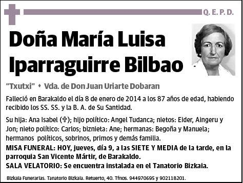 IPARRAGUIRRE BILBAO,MARIA LUISA