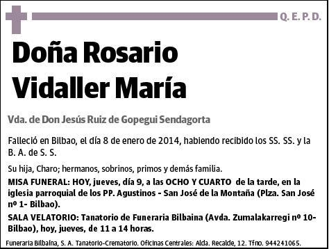 VIDALLER MARIA,ROSARIO