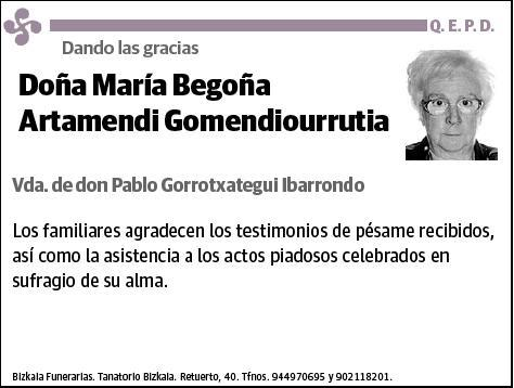 ARTAMENDI GOMENDIOURRUTIA,MARIA BEGOÑA