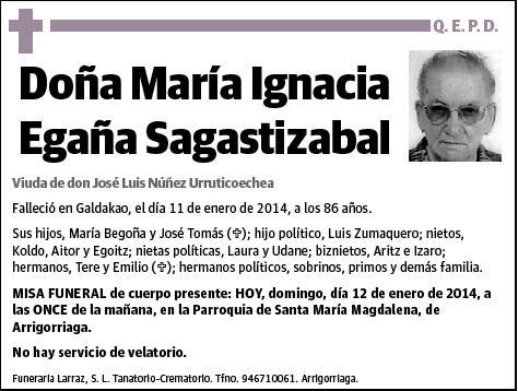 EGAÑA SAGASTIZABAL,MARIA IGNACIA