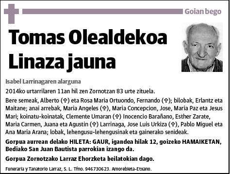 OLEALDEKOA LINAZA,TOMAS