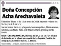 ACHA ARECHAVALETA,CONCEPCION