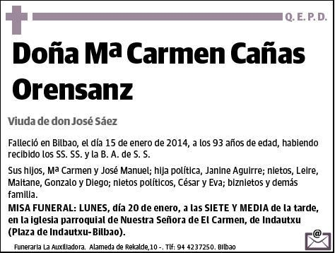 CAÑAS ORENSANZ,Mª CARMEN