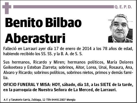 BILBAO ABERASTURI,BENITO