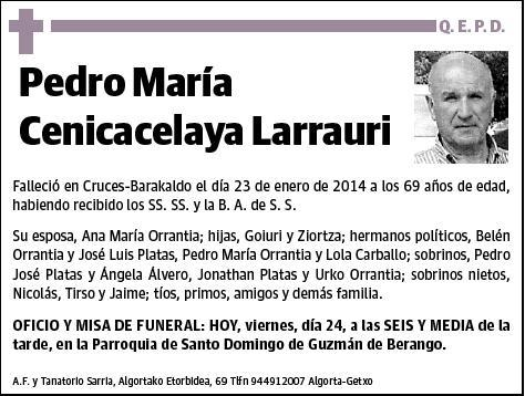 CENICACELAYA LARRAURI,PEDRO MARIA
